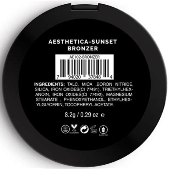 NWOB Aesthetica Sunset Bronzer Siky Powder Mirrored Compact - Picture 5 of 13